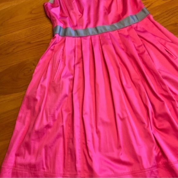 Nine West sz 12 pretty pink flouncy sleeveless dress with front slash pockets - Picture 9 of 13